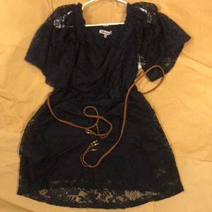 Navy Blue Lace Dress